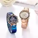 Reloj De Pulsera Dama Mujer Cuarzo Correa Acero Inoxidable De Lujo Analogo Esfera Más Pulseras Accesorios Cronógrafo Dorado
