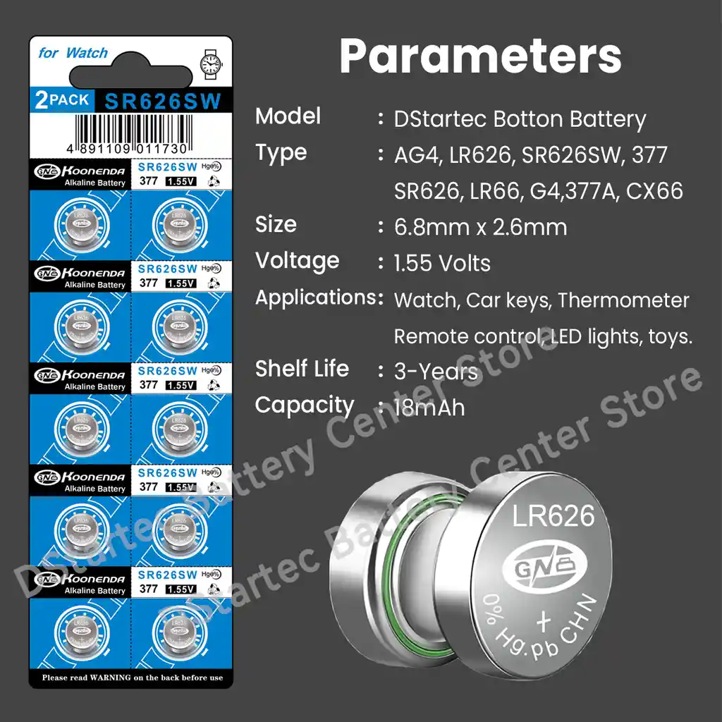 Pilas Para Reloj U Otros Usos Boton Ag4 377a 1,5v Lr626