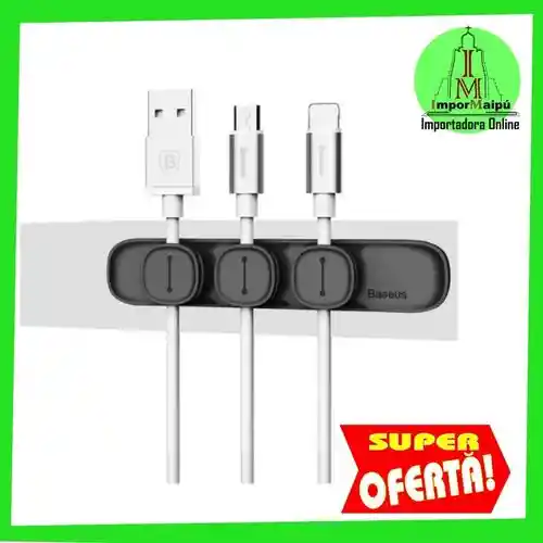 Organizador De Cables Soporte De Cables Magnético Para Pc Baseus Original Ordenador Cargadores Celular De Escritorio Mesa Pared (ajustable Sin Caja)