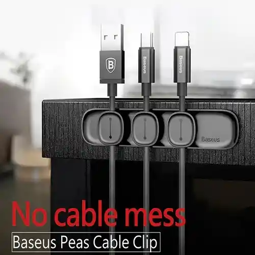 Organizador De Cables Soporte De Cables Magnético Para Pc Baseus Original Ordenador Cargadores Celular De Escritorio Mesa Pared (ajustable Sin Caja)