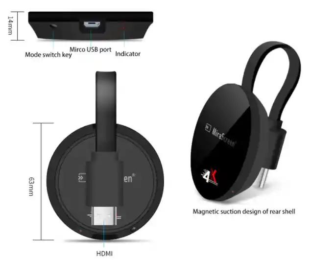 Mirascreen Dongle Original Chromecast G7 Wifi Hdmi 4k Ultra Hd Airplay Tv Duplicador Pantalla Google Stick Bluetooth Inalambrico