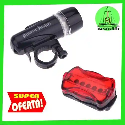 Luz Linterna Led Para Bicicleta Delantera Y Trasera Roja De Bicicleta Pilas Aaa (no Incluídas)