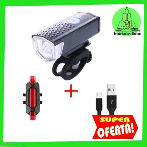 Luz Linterna Led Bicicleta Luz Delantera Y Trasera Roja Recargables Usb Para Bici