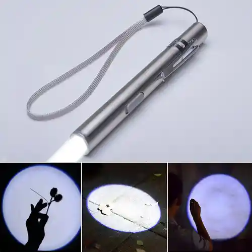 Linterna Tipo Lapiz Led Medica Para Diagnostico Medico Aluminio Recargable De Bolsillo Para Ojos 1 Led