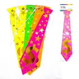 Corbata Impresa Fluor Multicolor Signo 6 Unidades