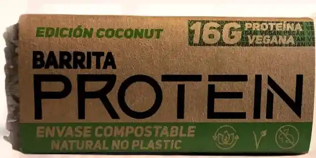 Barra Protein Vegana Coconut 65g - Barrita Proteina Frutotos