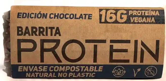 Barra Protein Vegana Chocolate 65g- Barrita Proteina Frutotos