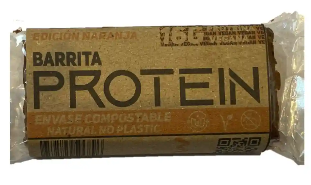 Barra Proteina Vegana Naranja 65g - Barrita Protein Frutotos