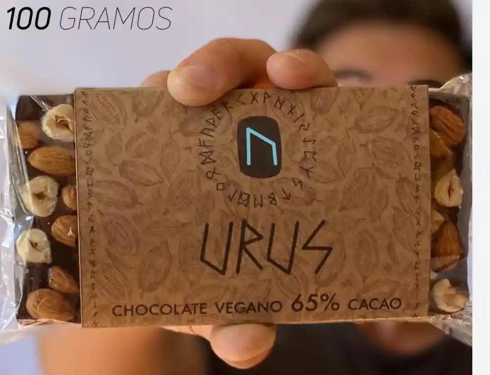 Urus Barra De Chocolate 65% Cacao Vegano Stevia Frutotos 100g