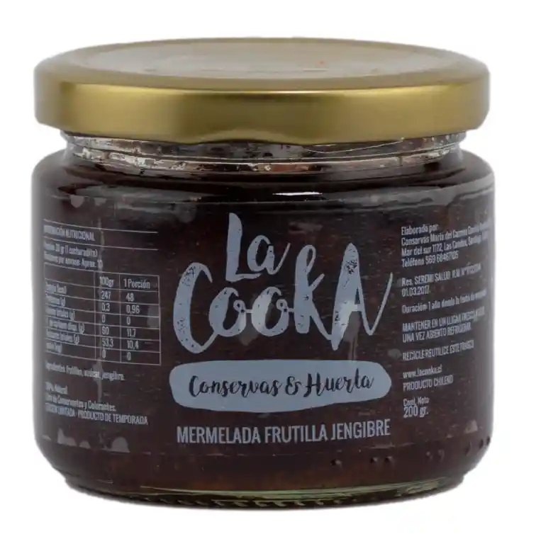 Mermelada De Frutilla Jengibre La Cooka 200 Grs