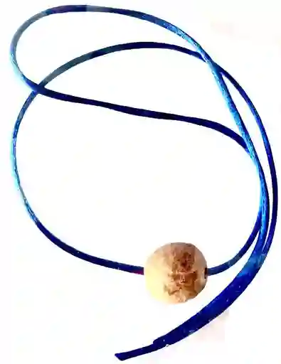 Collar De Nuez Moscada Hilo Azul Positiv - Alergias