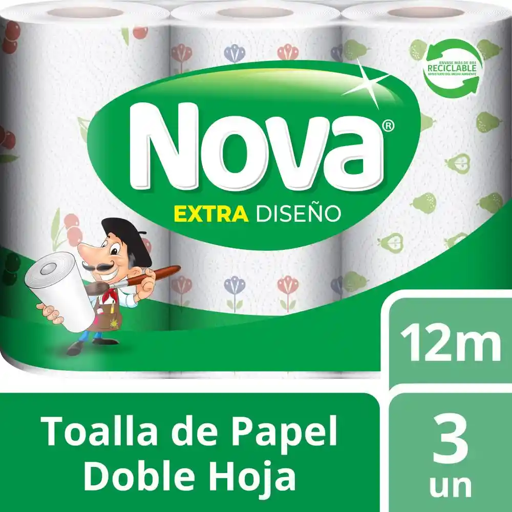 Toalla De Papel Extra Nova 3 Unid.