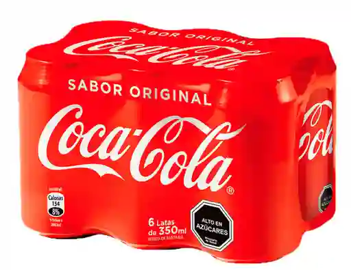 Pack Bebida Coca Cola 6 Unid. Embotelladora Andina 350cc C/u