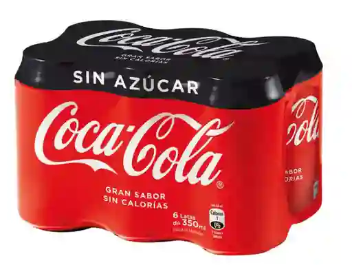 Pack Bebida Coca Cola Zero 6 Unid. Embotelladora Andina 350cc C/u