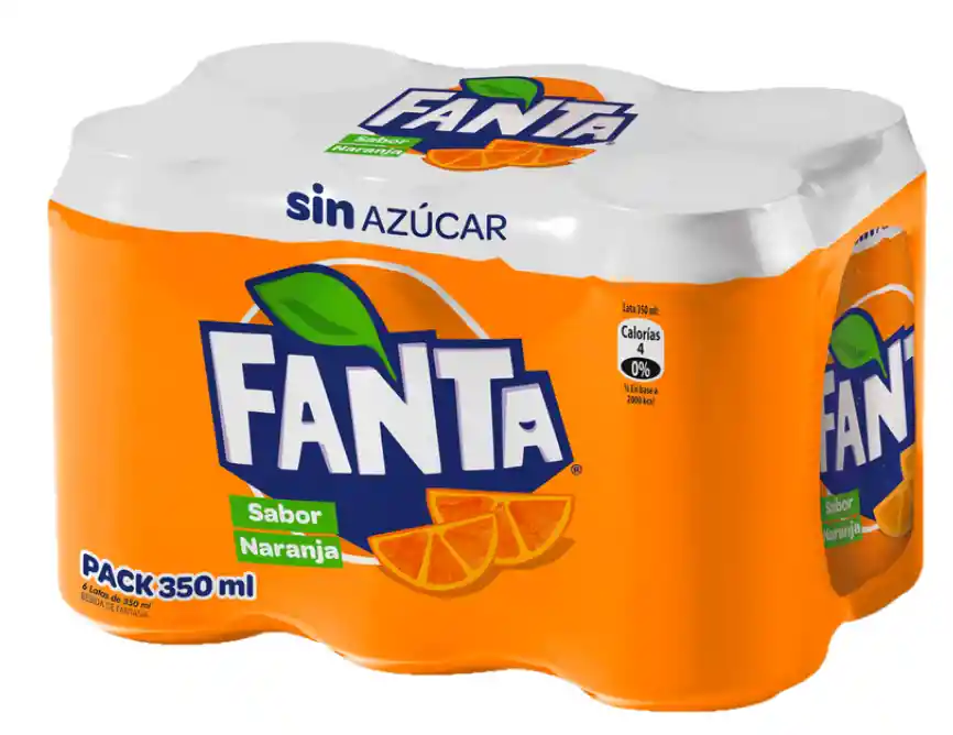 Pack Bebida Fanta Zero 6 Unid. Embotelladora Andina 350cc C/u