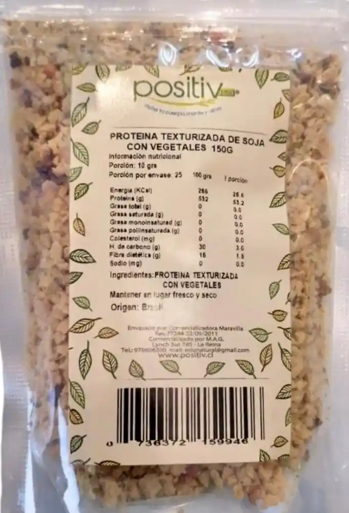 Proteina De Soja Con Vegetales 150g Positiv - Soya
