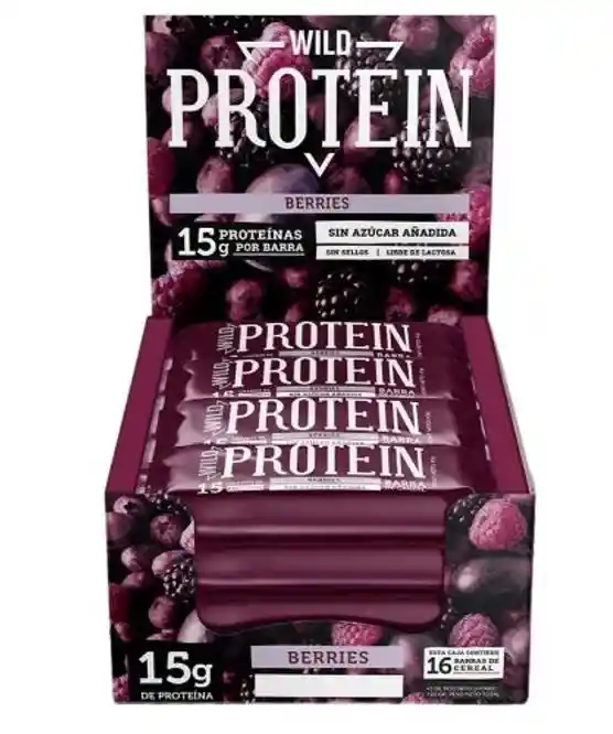 Barra Proteina Berries Caja 16 Unid. Wild Protein