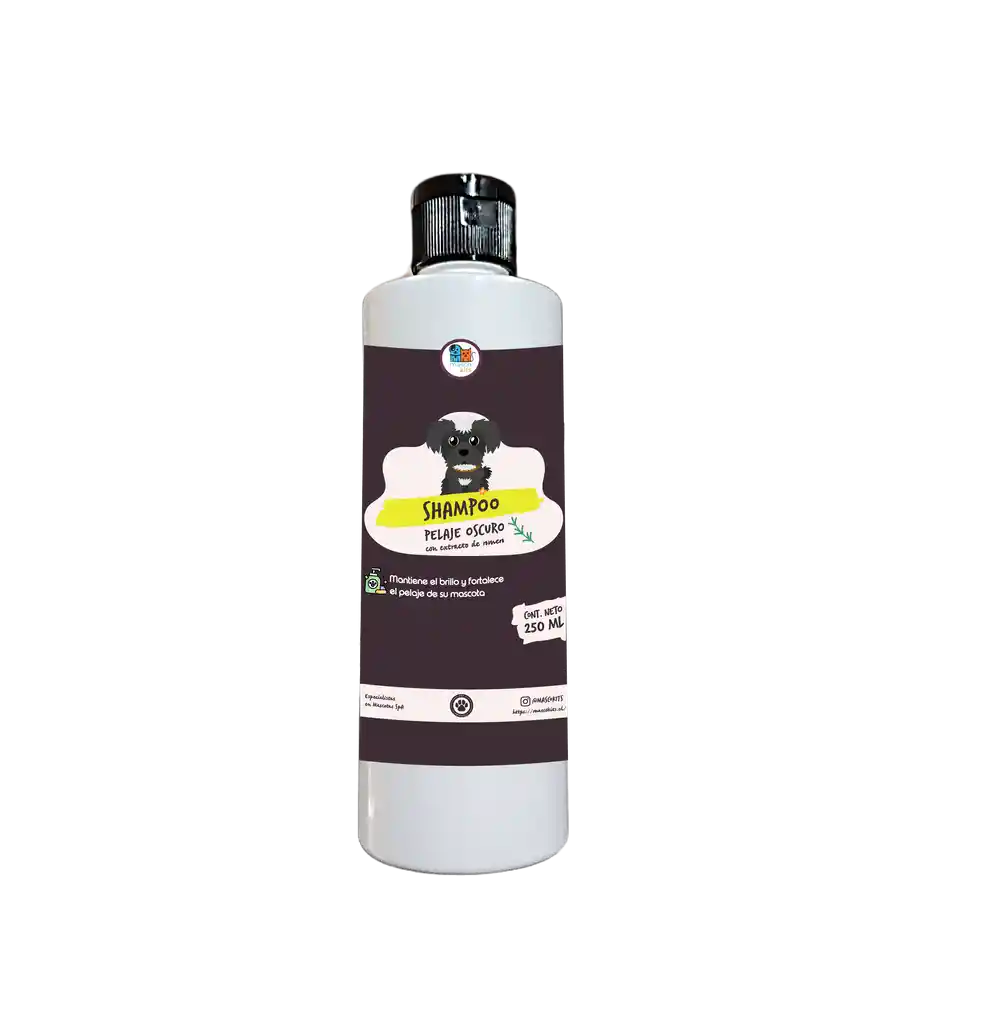 Shampoo Para Perros Y Mascotas 250 Ml Para Pelaje Negro