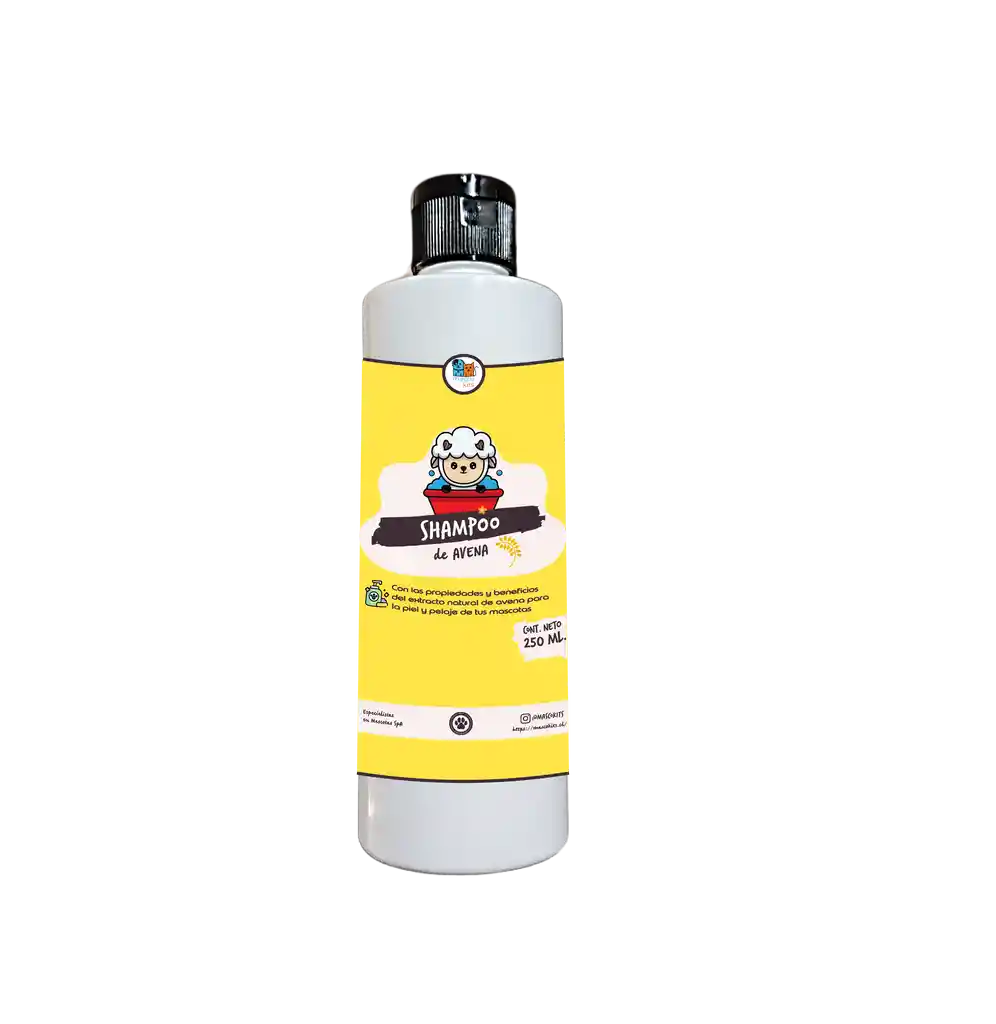 Shampoo Para Perros Y Mascotas 250 Ml Extracto Natural Avena