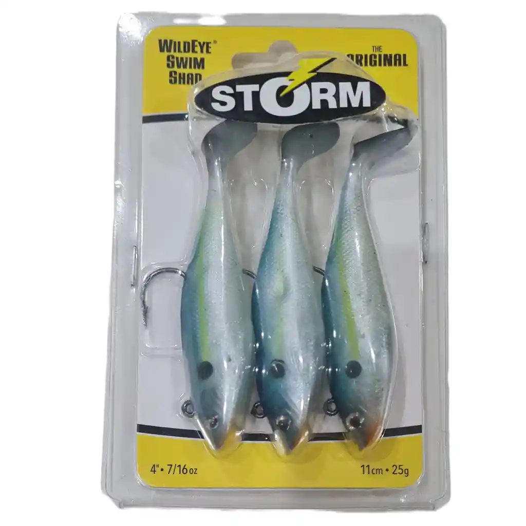 Señuelos Soft Storm Blue Steel Shad 11cms X3unidades