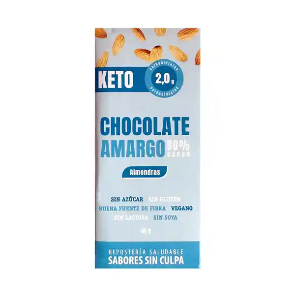 Barra De Chocolate Keto 80% Cacao