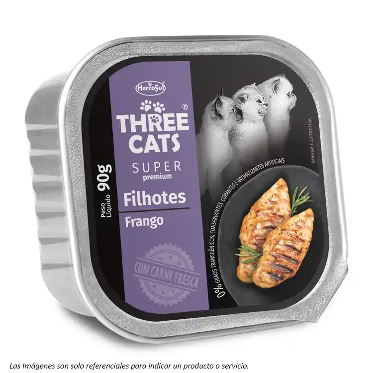 Three Cats Pate Gatitos Sabor Pollo 90g Hercosul