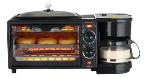 Maquina De Desayuno Multifunción 3 En 1 Horno Cafetera