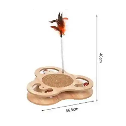 Juguete De Madera Con Rascador Para Gato