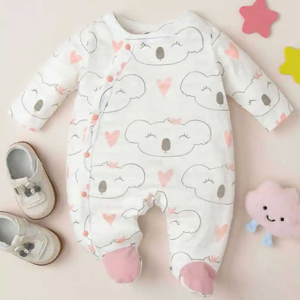 Pijama De Bebé Con Estampado De Koala En Tono Rosa 3-6 Meses