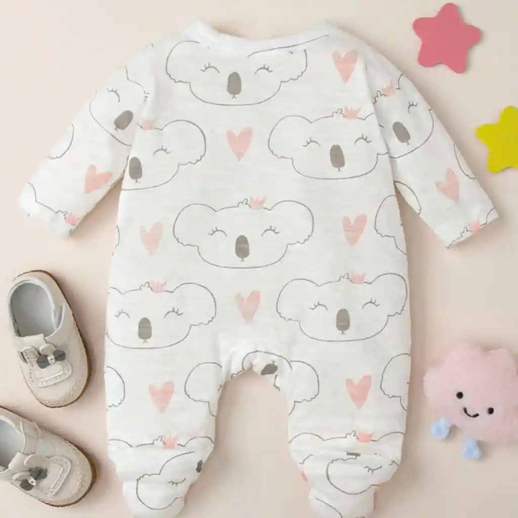 Pijama De Bebé Con Estampado De Koala En Tono Rosa 3-6 Meses