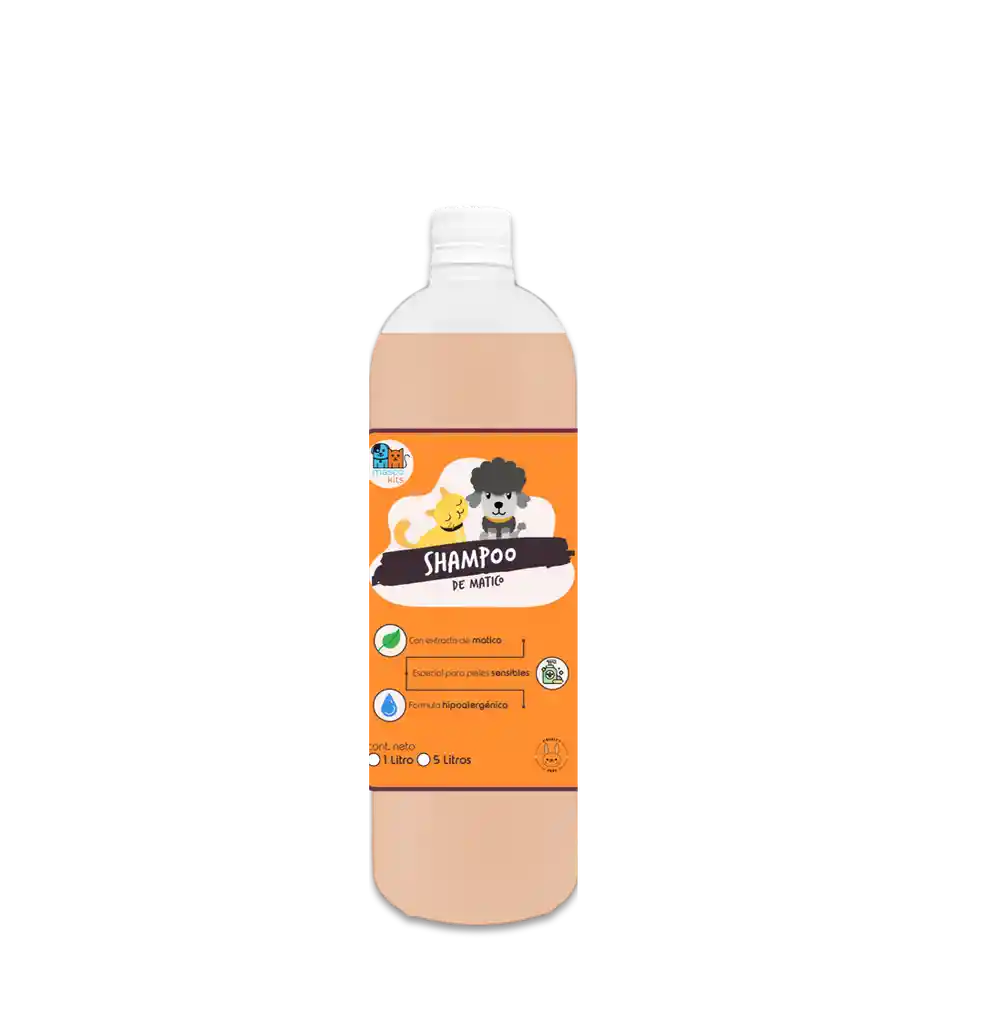 Super Shampoo De Matico Orgánico 1 Litro Para Mascotas