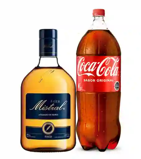 Pisco Mistral 1 Lt + Coca Cola Original 3lt
