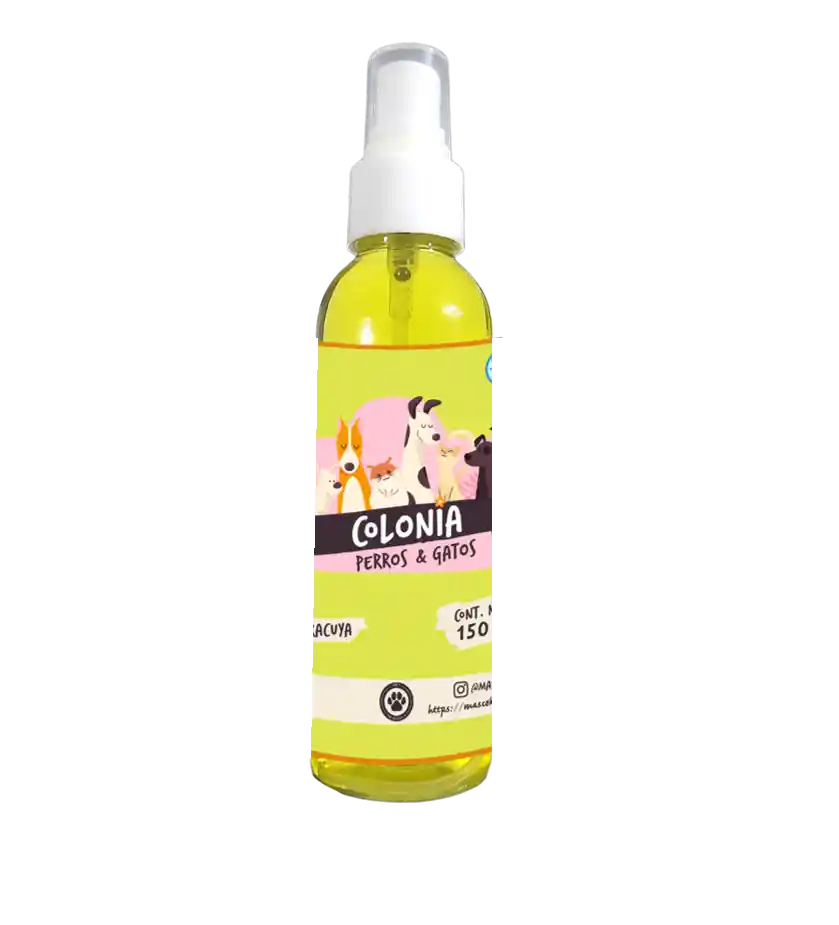 Colonia Para Perros Y Gato Sin Alcohol 150ml Aroma Maracuya