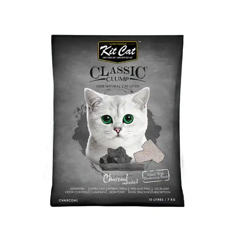 Kit Cat Classic Clump Cat Litter Charcoal-sin Perfume