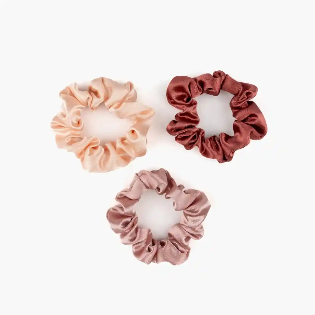 Set Collets Satín Rosado