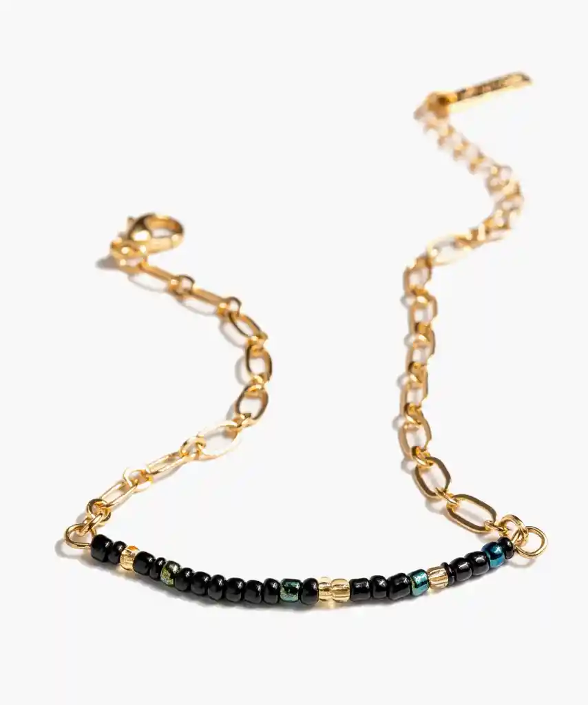 Pulsera Boho Detalle Mostacillas Dorado