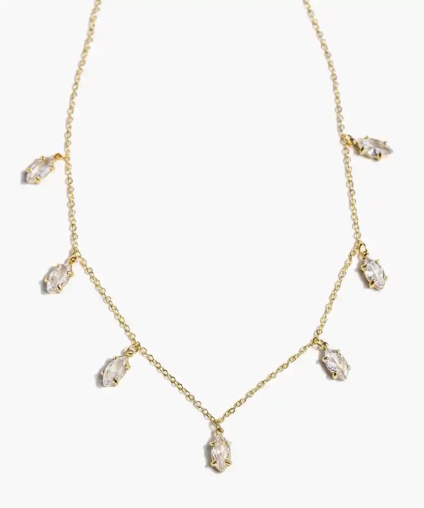 Collar Acero Inoxidable Gotas Dorado