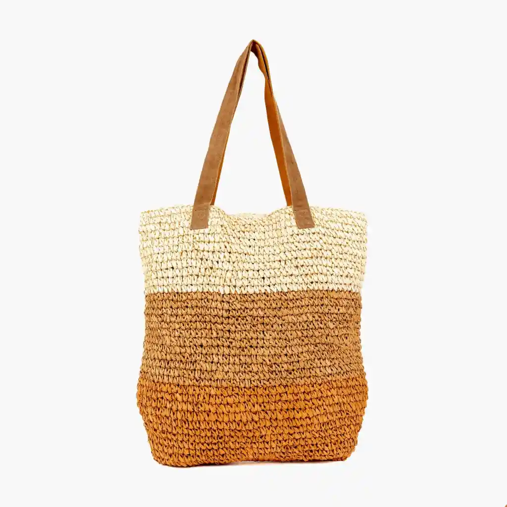 Bolso De Playa Paradiso Tricolor Café