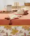 Mantel Boho Borde Flores 150 X 250 Cm Terracota