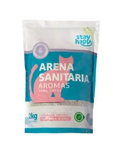 Arena Ultra Aglutinante Para Gatos Stay Happy 2kg Aroma Lavanda