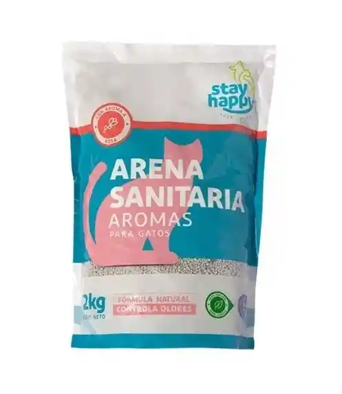 Arena Ultra Aglutinante Para Gatos Stay Happy 2kg Aroma Manzana