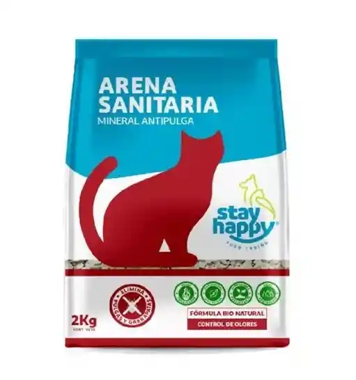 Arena Mineral Anti Pulgas Para Gatos 2kg Ultra Absorbente