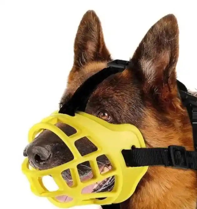 Bozal Para Perros De Goma Resistente Mascotas Perros 5 (xl) Amarillo