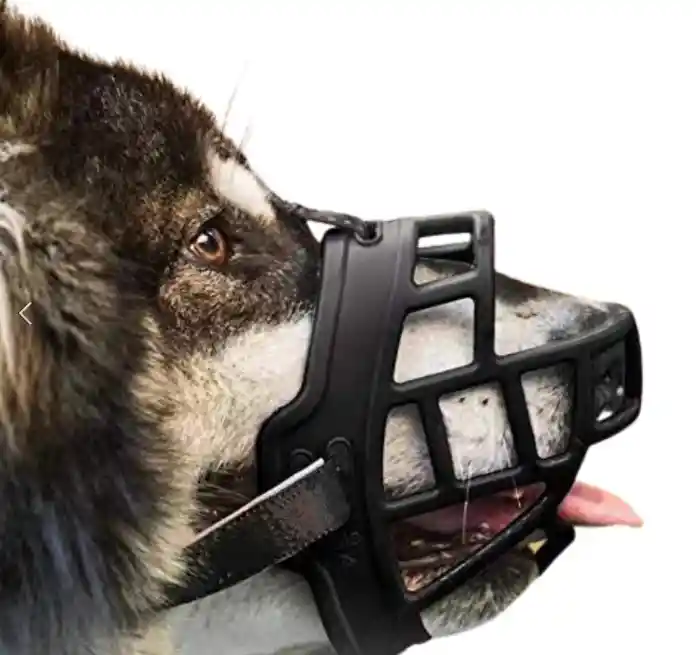 Bozal Para Perros De Goma Resistente Mascotas Perros 4(l) Negro