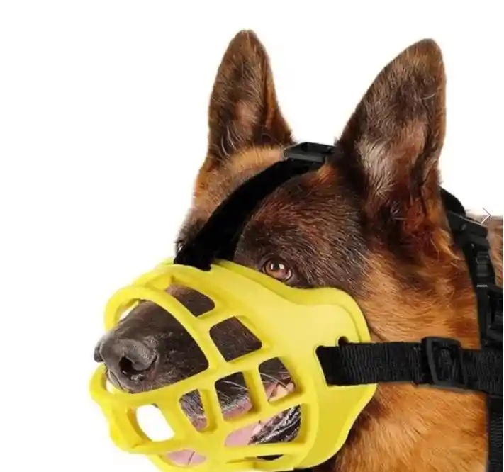 Bozal Para Perros De Goma Resistente Mascotas Perros 3(m) Amarillo