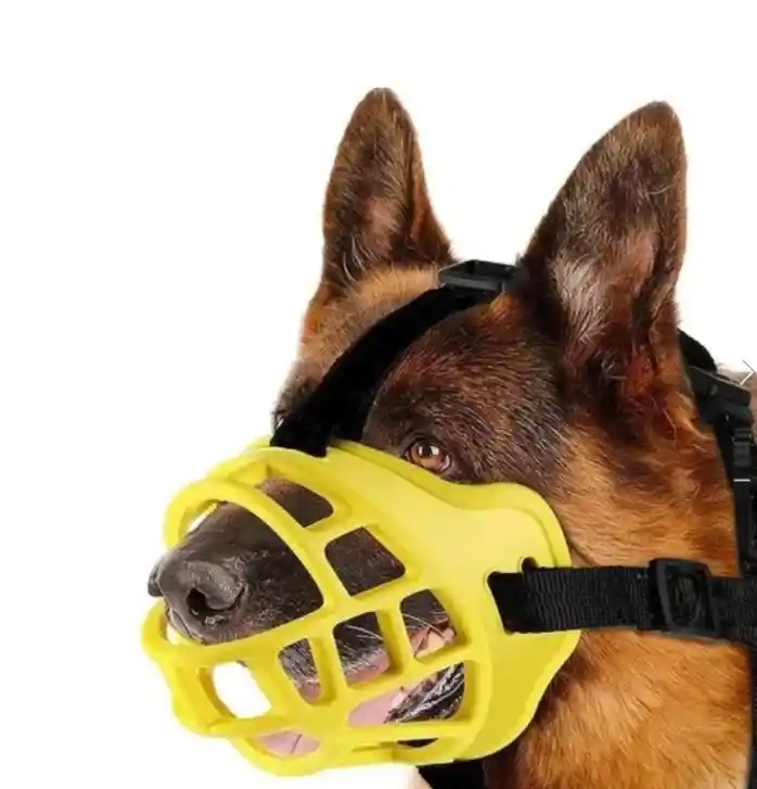 Bozal Para Perros De Goma Resistente Mascotas Perros 1xs Amarillo