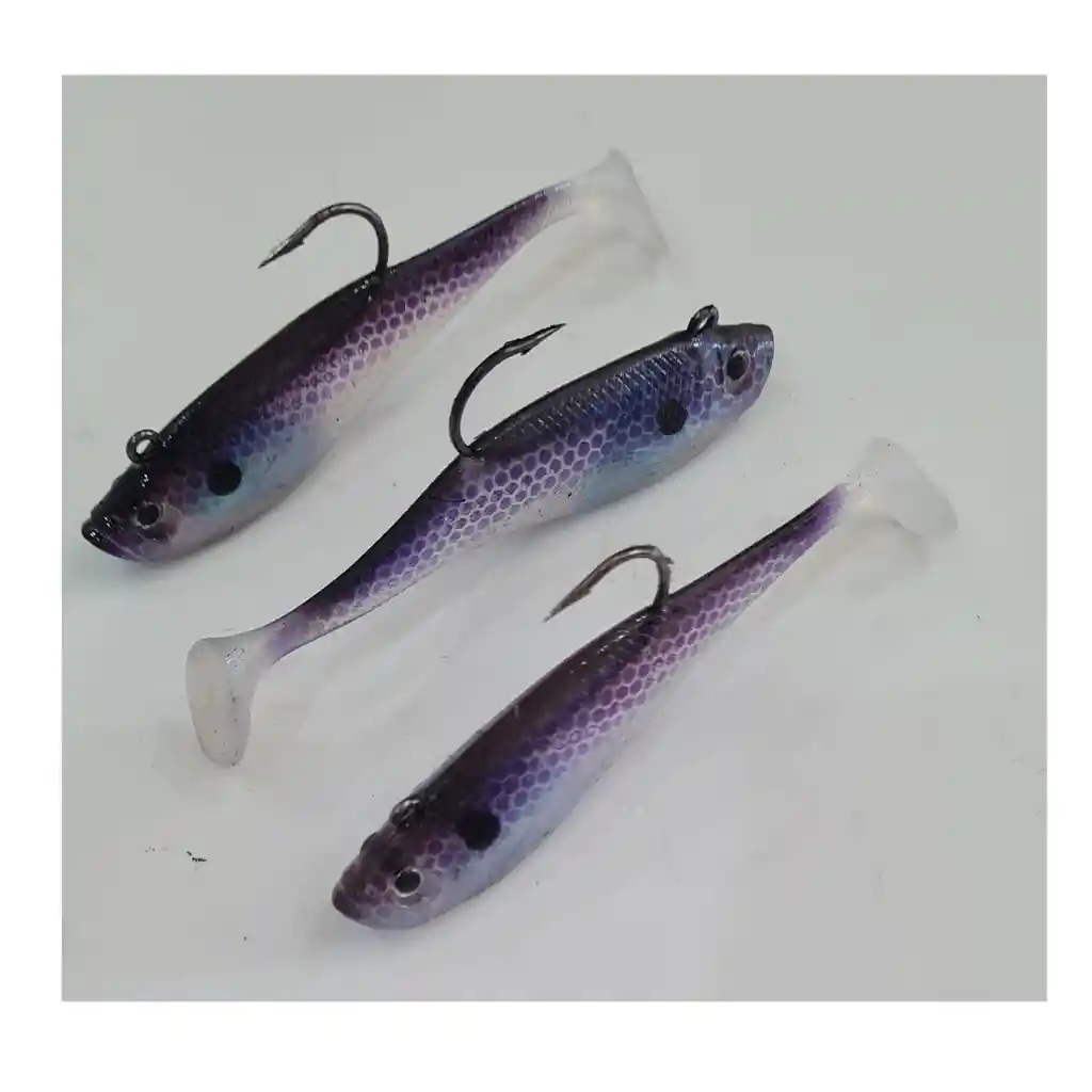 Señuelos Soft Storm Purple Shad 11cms X3unidades Sinking