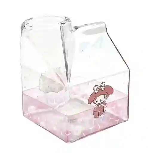 Vaso De Vidrio Forma Cartón De Leche Kawaii My Melody