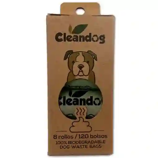 Bolsas Fecas Biodegradables Cleandog 8 Rollos