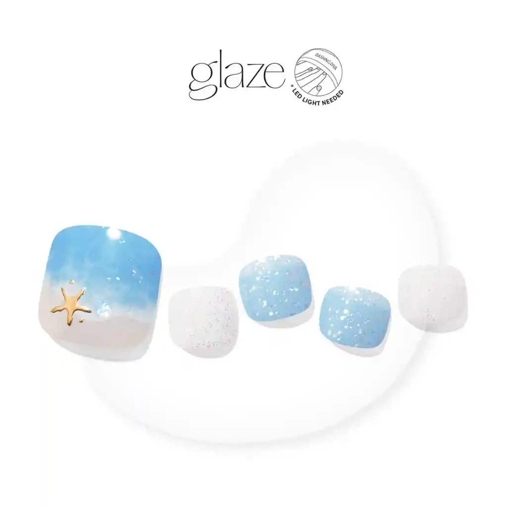 Uñas Glaze Pedi – Blue Starfish